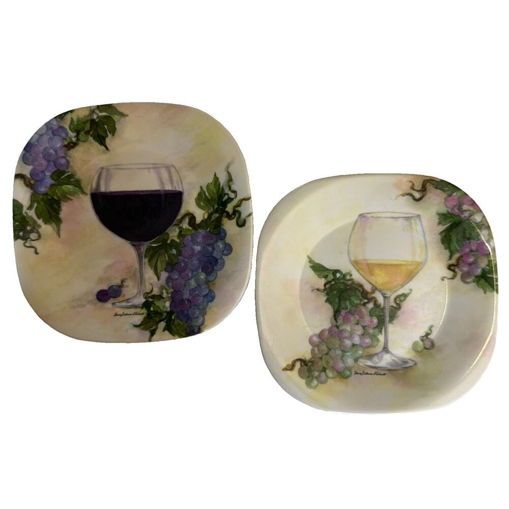 Keller Charles Philadelphia 100% Melamine Plate Wine Glass Dessert Bread Butter